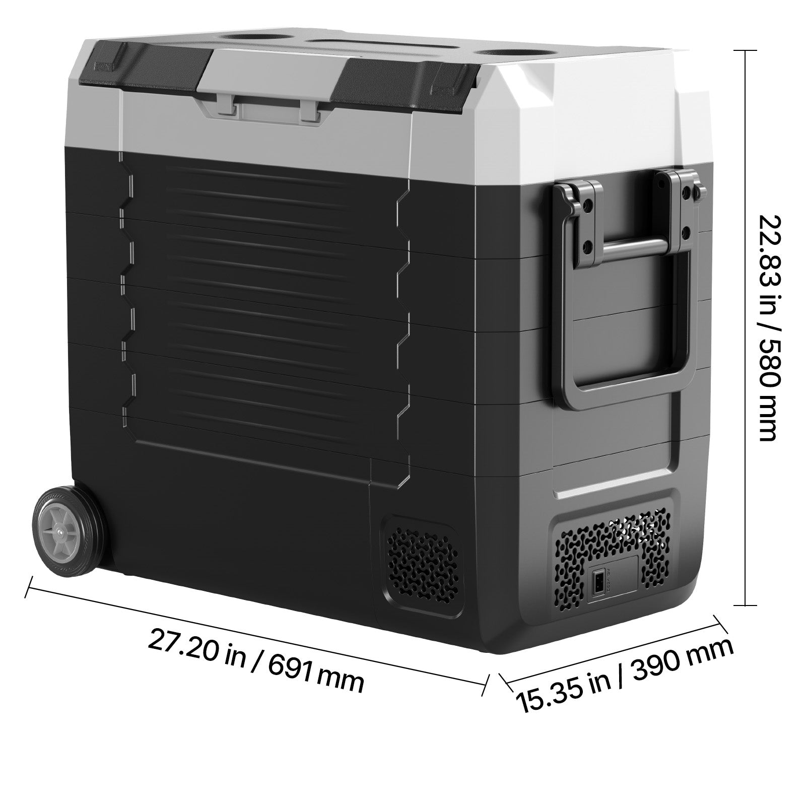 Car Refrigerator, DC 12/24V AC100-240V Compressor Electric Cooler, -4°F to 68°F Truck Refrigerator with APP Control, Wheels & Dual Zone, 58 QT Cars Cooler for RVs, Boats, Camping, Fishing image 11