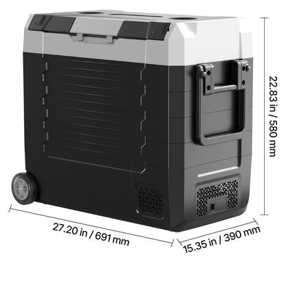 Car Refrigerator, DC 12/24V AC100-240V Compressor Electric Cooler, -4°F to 68°F Truck Refrigerator with APP Control, Wheels & Dual Zone, 58 QT Cars Cooler for RVs, Boats, Camping, Fishing image 11