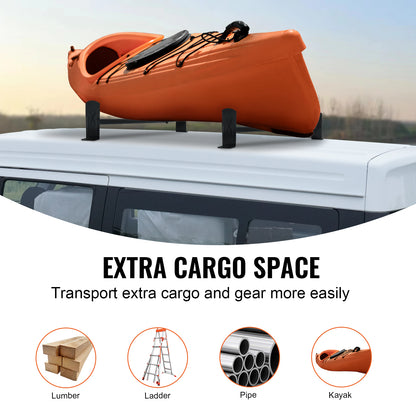 Van Roof Ladder Rack, 2 Bars Alloy Steel Roof Racks, 500 LBS Capacity Rain-Gutter Roof Rack, Adjustable Length 35.8"-57.5", Van Ladder Rack Compatible with Chevrolet Express, GMC Savana, etc image 6