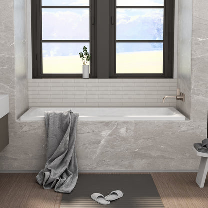 66-inch Acrylic Built-in Soaking Tub - Glossy White, Built-in Design, Chrome Hand-Twist Drain with Left/Right Installation Option image 2