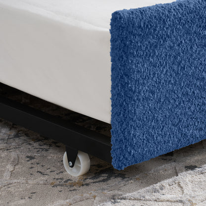 Daybed with Twin Size Pop-up Trundle Upholstered Tufted Sofa Bed, Twin Size, Boucle Fabric (83"x43"x29.5") image 7