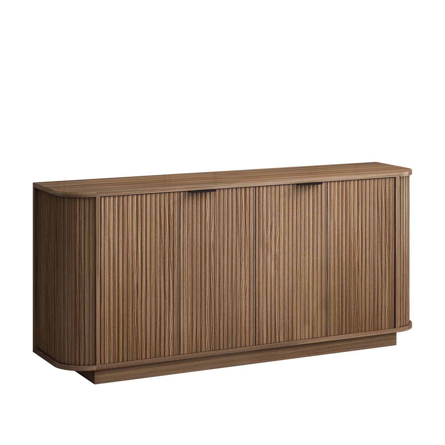 63"Wavy Storage Sideboard, Double-Door Buffet Cabinet with Adjustable Shelves, Suitable for Kitchen, Living Room, Hallway - Versatile Storage (Brown) image 8