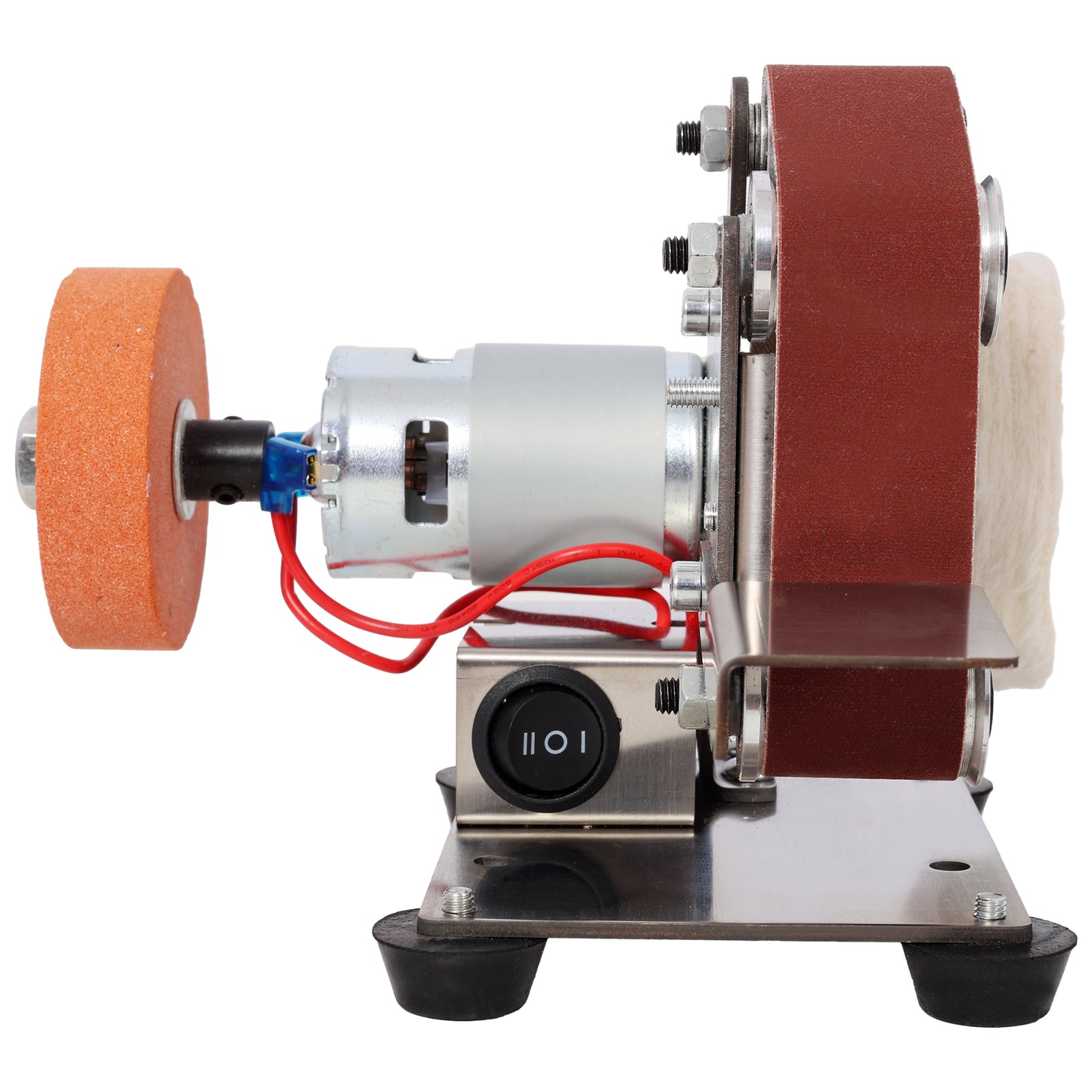 Mini Electric Belt-Sander Knife-Sharpener Sanding Machine 96W, Small Bench Grinder Kit 7 Speed Adjustable Power Polisher DIY Polishing Grinding Tool, Handcraft Jewelry image 5