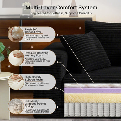 Boneless Sofa Chair, No Assembly Couch in a Box Memory Foam Mini Cloud Reading Chair with Throw Pillow for Living Room Bedroom Playroom image 3