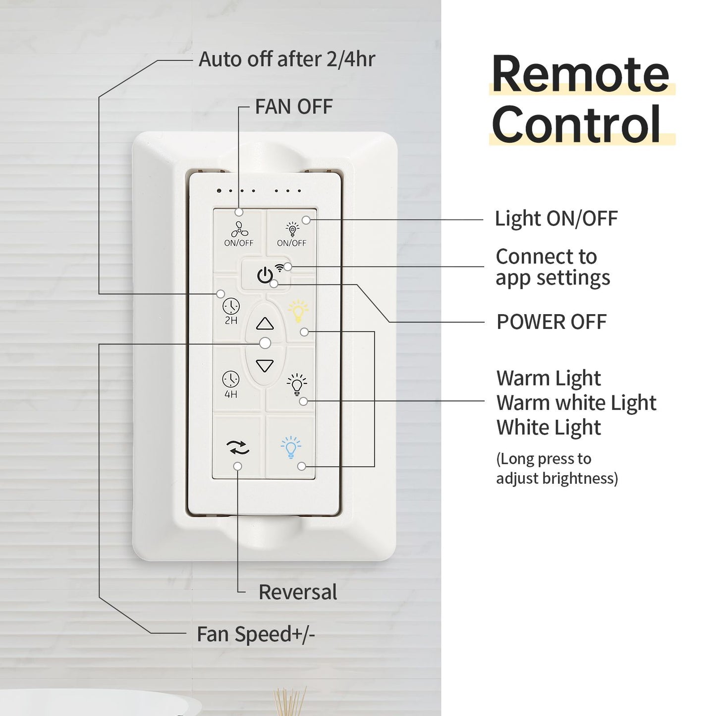 66 Inch Large Ceiling Fan With Dimmable Led Light 8 ABS Blades Smart Remote Control Reversible DC Motor For Living Room image 10