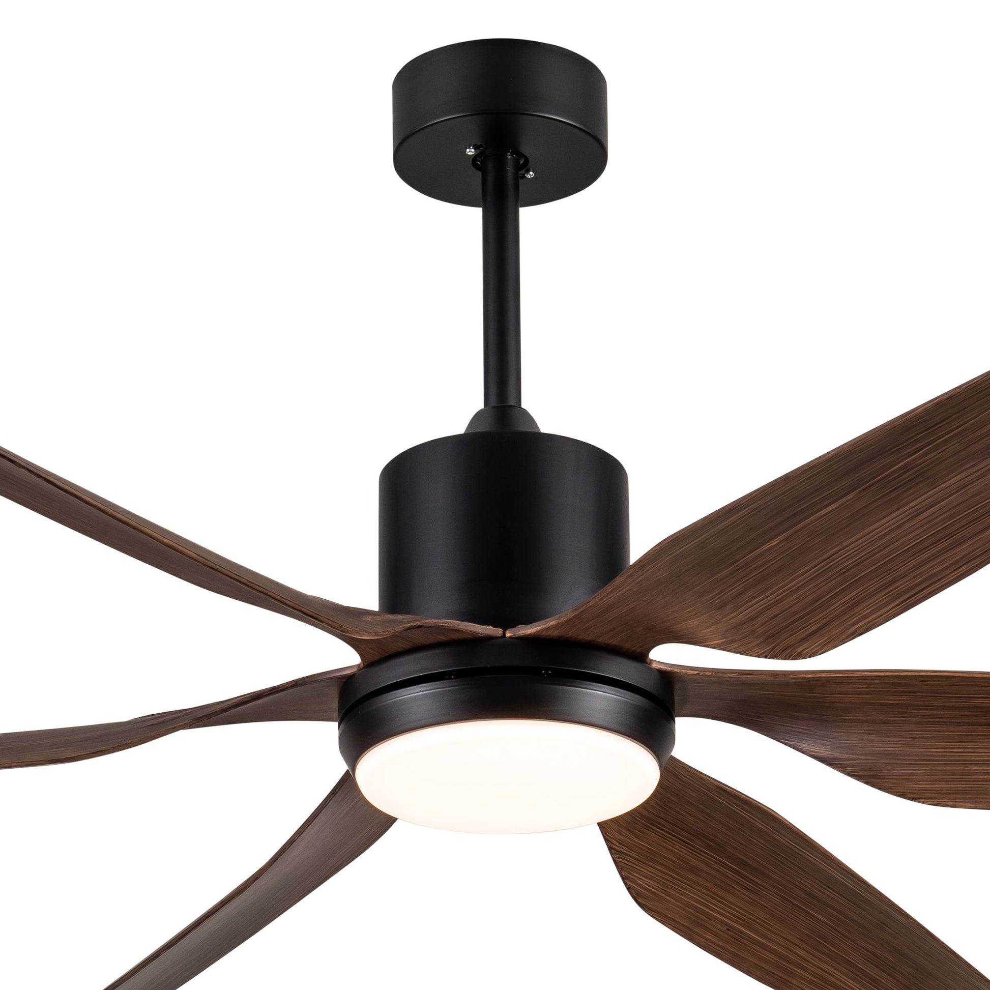 66" Vintage Ceiling Fan Lighting with Brown Blades in Integrated LED image 14