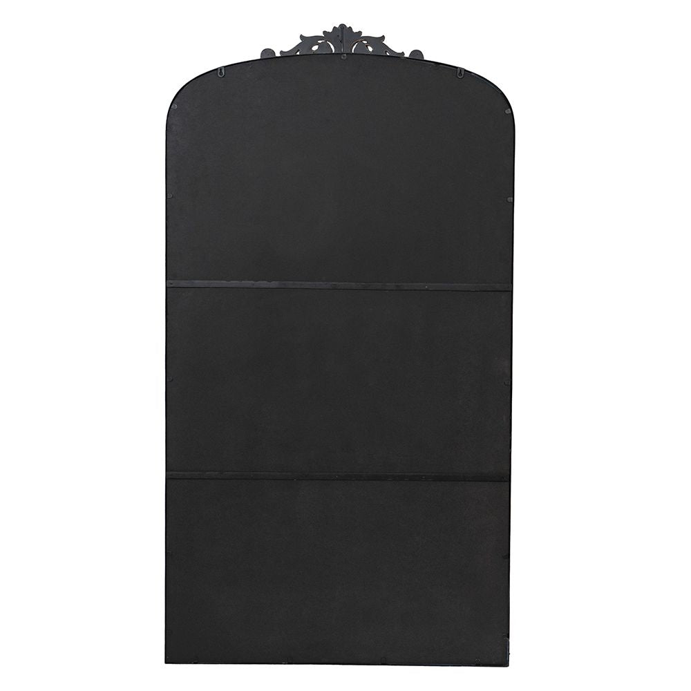 Black arched mirror packaging and hardware
