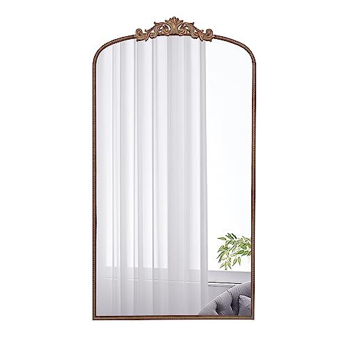 Large gold baroque mirror 66 inches tall front view