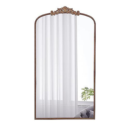 Large gold baroque mirror 66 inches tall front view