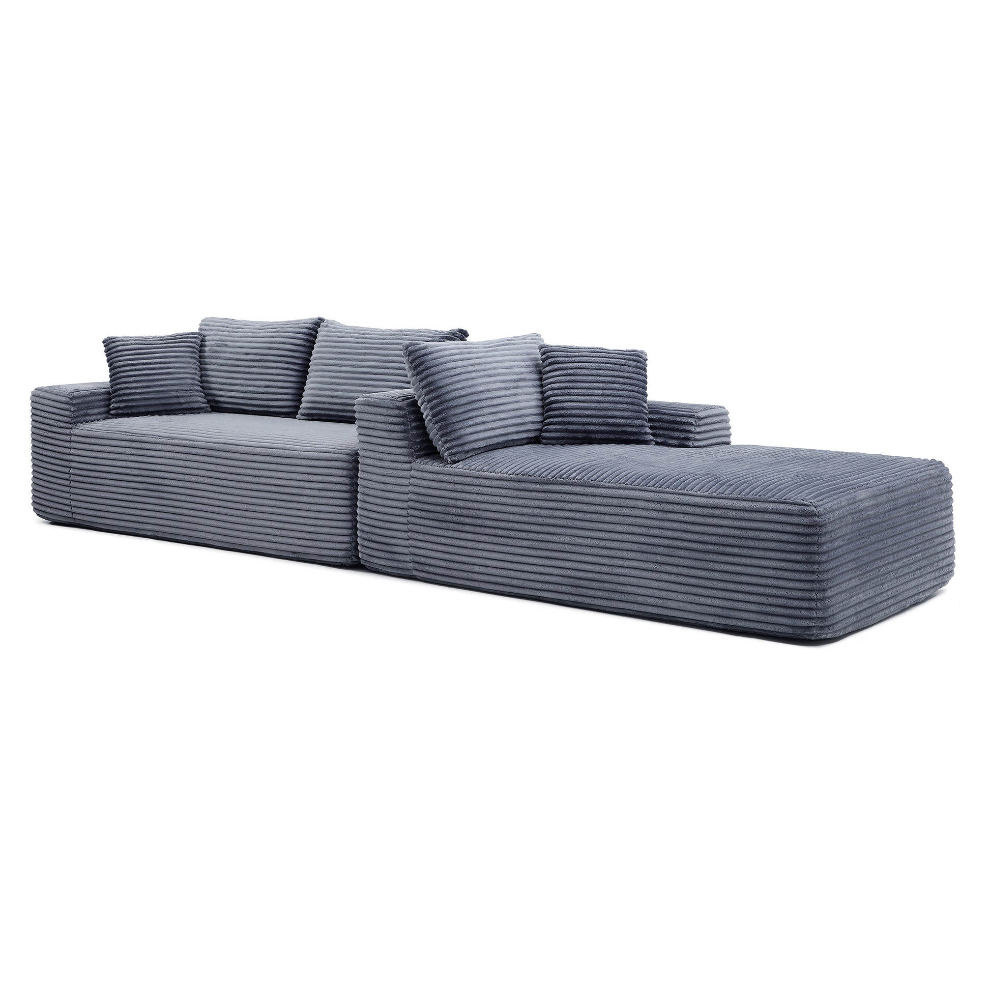 105'' Modular Sectional Sofa, Cloud Sectional Couch with Deep Seat, Modern Modular L-Shape Sofa Couch with Chaise,Upholstered Couches for Living Room Bedroom,No Assembly, (GREY) image 12