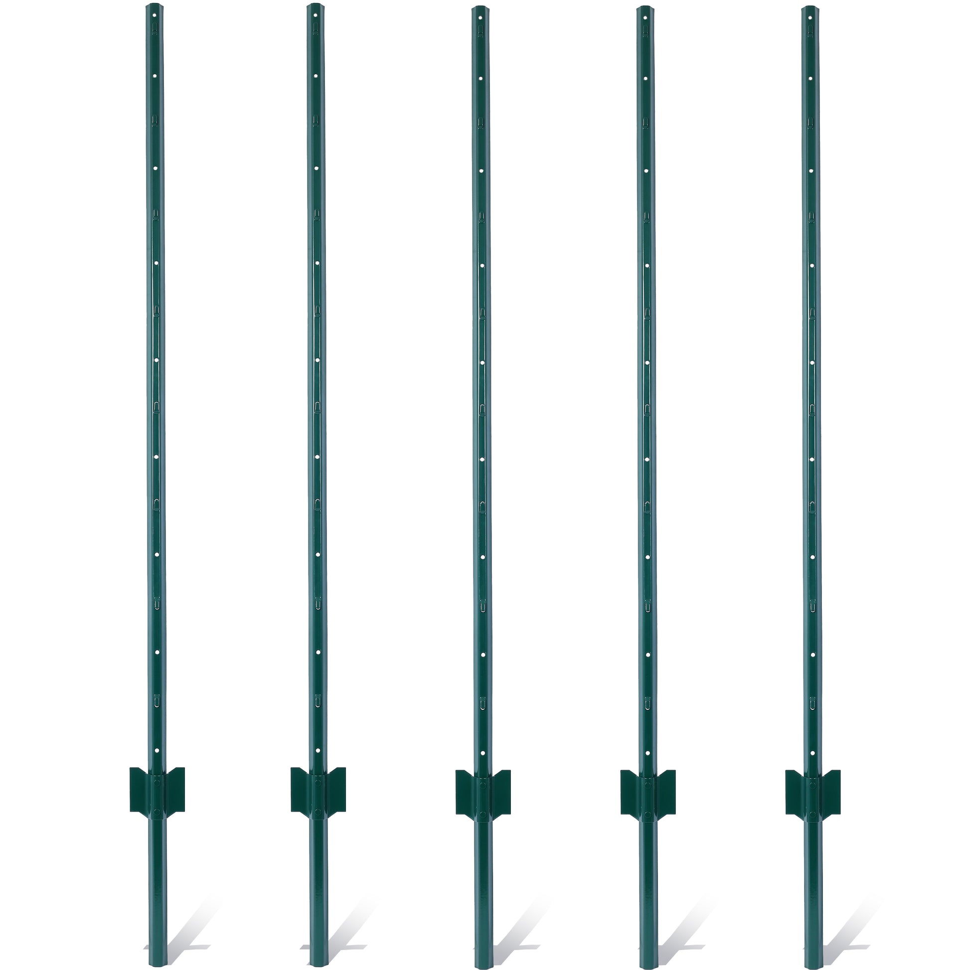 Fence Posts 5Feet - 5Pack, Heavy Duty Metal Fence Post with U-Channel, Steel Fence U-Post for Holding Garden Wire Fence, Corner Anchor Posts etc. image 1