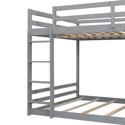 Full Bunk Bed with APP-Controlled LED Lights (7 Colors), USB Ports, Storage Shelves and 2 Drawers,Gray image 11