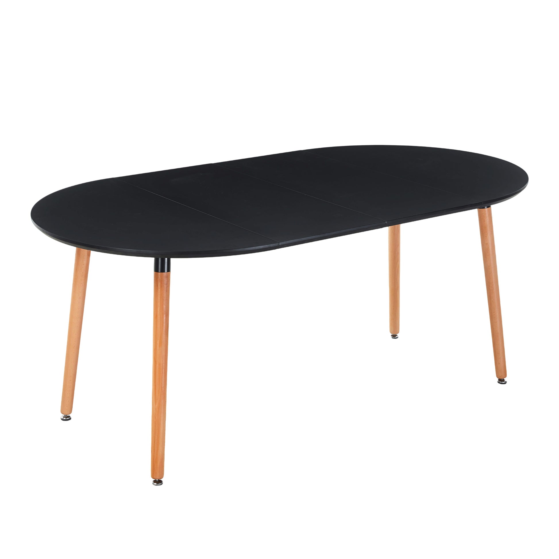 Extensible table,DINING TABLE,OFFICE TABLE,COFFEE TABLE,wood leg,MDF top,100/140/180x100x75cm,black color image 9