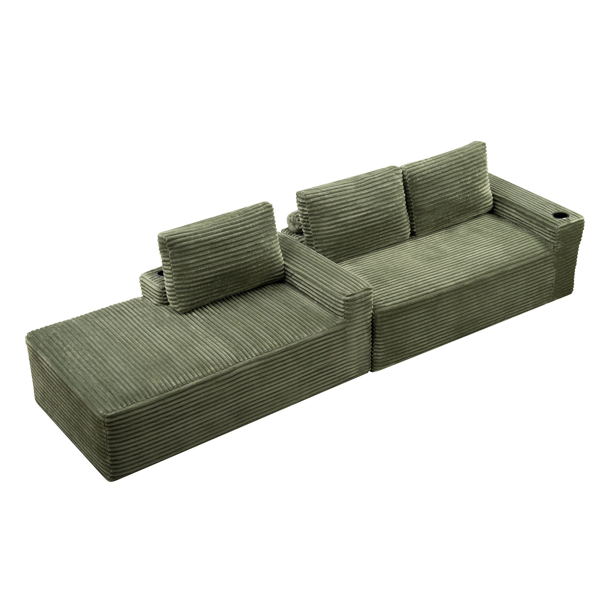 104 Inch Cloud Sectional Couch,Modern Modular Sectional Sofa with Deep Seat,Corduroy Boneless Couches with L-Shape Chaise for Living Room Bedroom,No Assembly Required image 6