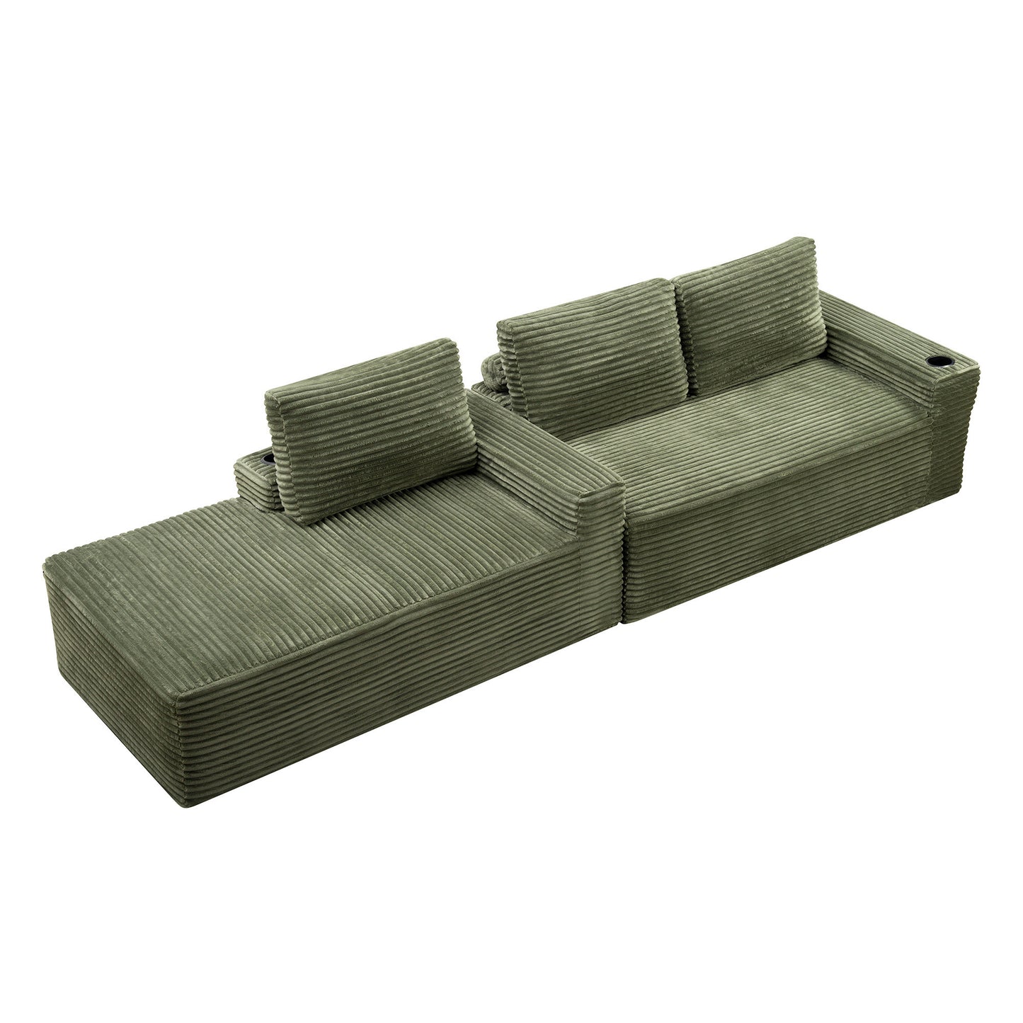 104 Inch Cloud Sectional Couch,Modern Modular Sectional Sofa with Deep Seat,Corduroy Boneless Couches with L-Shape Chaise for Living Room Bedroom,No Assembly Required image 6