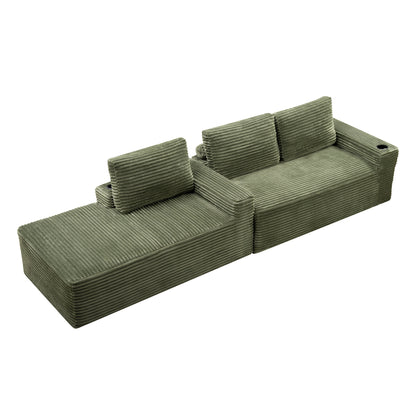 104 Inch Cloud Sectional Couch,Modern Modular Sectional Sofa with Deep Seat,Corduroy Boneless Couches with L-Shape Chaise for Living Room Bedroom,No Assembly Required image 6