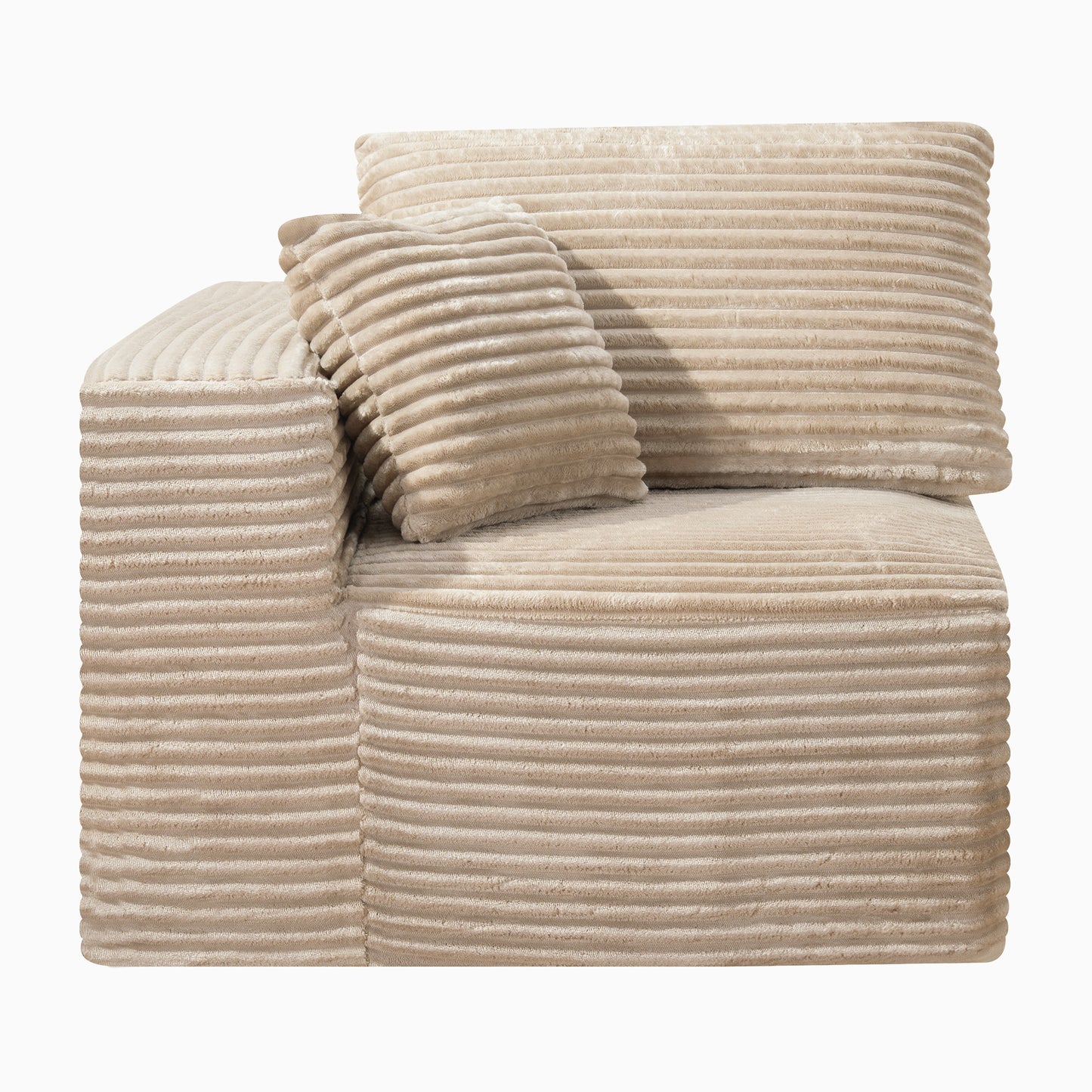 Camel Corduroy Modular Compression Sofa, Legless Floor-Hugging Armless Accent Chair for Living Room Bedroom image 7