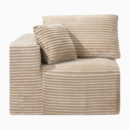 Camel Corduroy Modular Compression Sofa, Legless Floor-Hugging Armless Accent Chair for Living Room Bedroom image 7