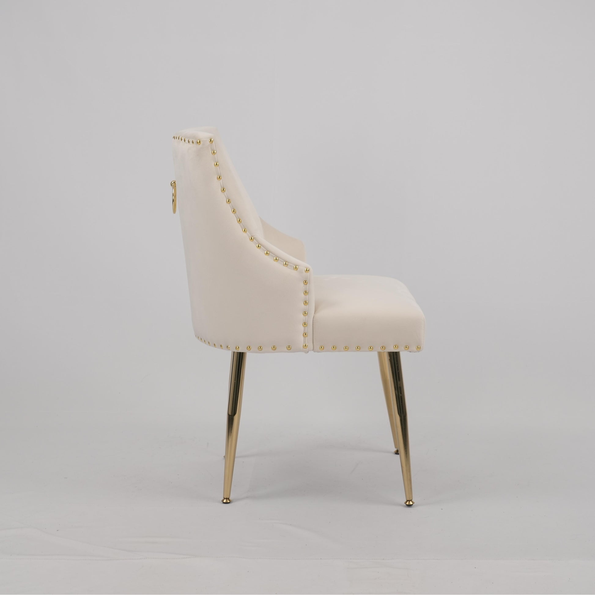 Hengming Dining Chair Modern Style Accent Chair Vertical Tufted Chair Set of 2,Beige image 5