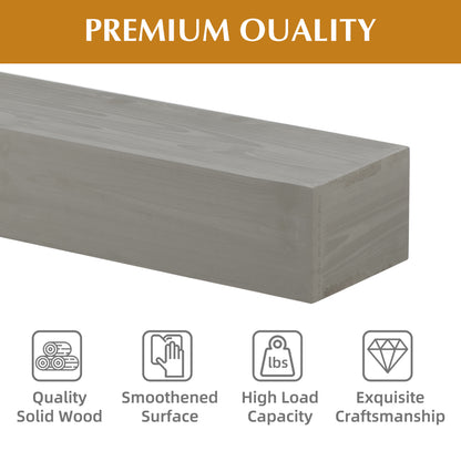 48'' Fireplace Mantel Fir Wood Wall-Mounted & Floating Shelf for Home Decor with Flat Surface image 3