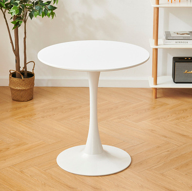 White Round Table, Modern Dining Table, MDF Top and Steel Base Tulip Round Kitchen Table, Mid Century Coffee Table for Living Room 24 Inch, Oval Dining Table image 11
