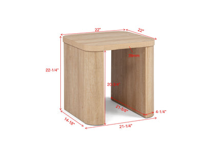 3pc Beautifully Crafted Three-piece Set Natural Charm Warm Wood-inspired Finish Curved Edges Coffee Table Features Hidden Casters Wooden Living Room Furniture image 7