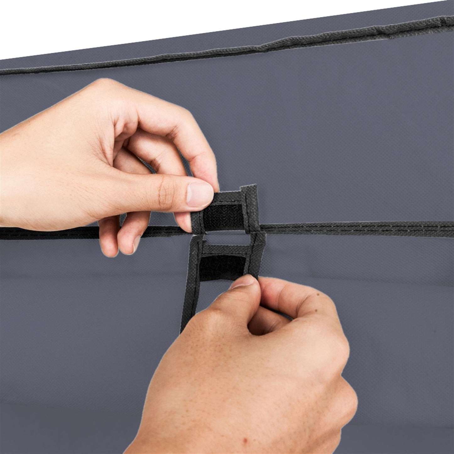 67" Clothes Closet Portable Wardrobe Clothes Storage Rack 12 Shelves 4 Side Pockets Gray image 17