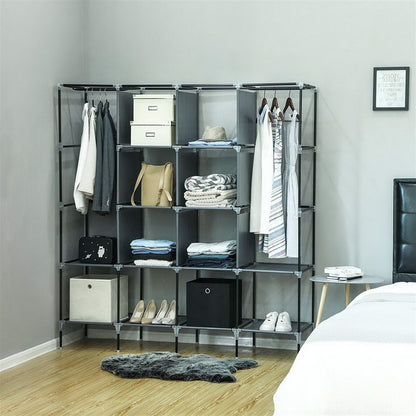 Storage rack with 12 shelves for folded clothes - detail