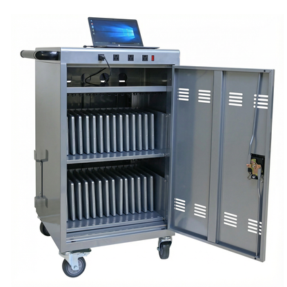 Mobile Charging Cart and Cabinet for Tablets Laptops 35-Device (B30PLUS)-Silver image 1