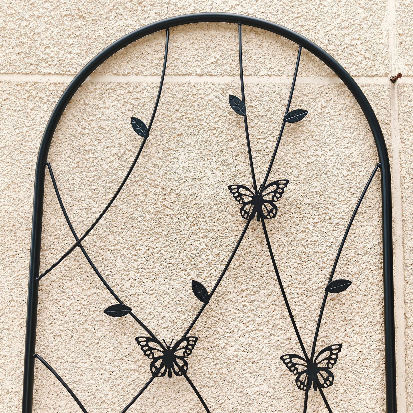 2 Pack Metal Garden Trellis 71" x 19.7" Rustproof Trellis for Climbing Plants Outdoor Flower Support Butterfly Deco Black image 3