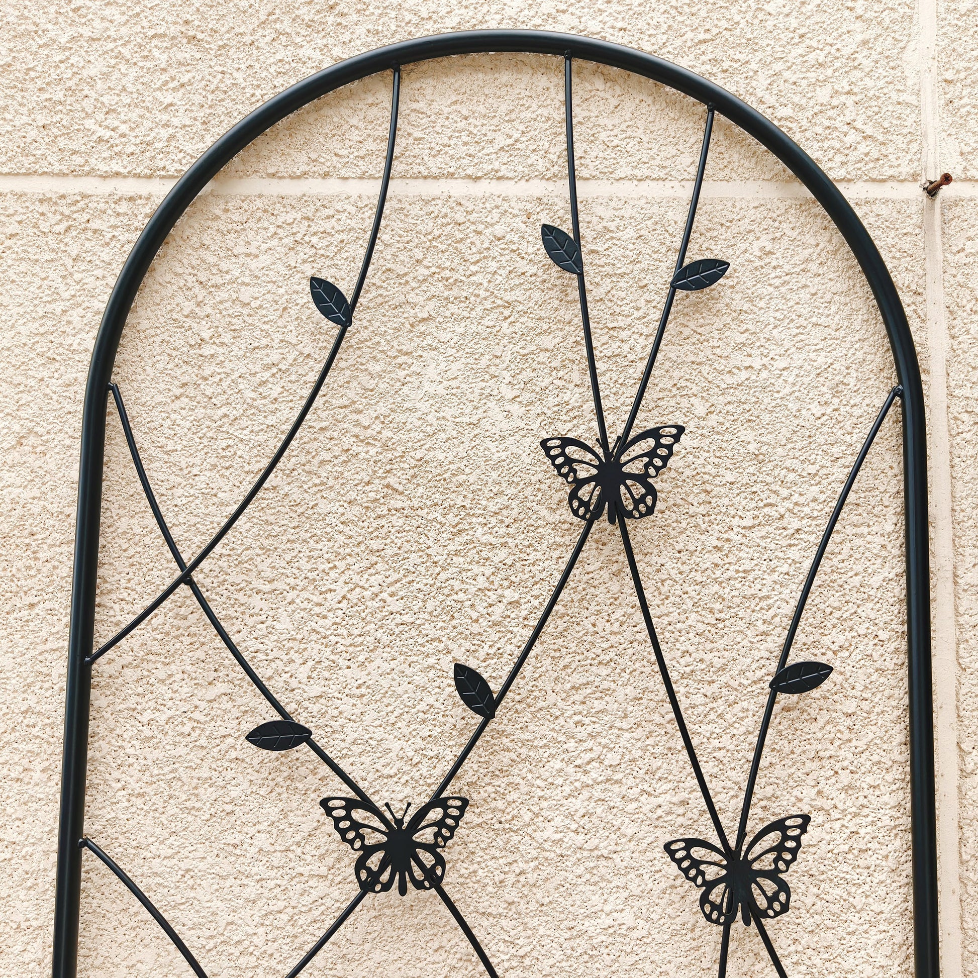 2 Pack Metal Garden Trellis 71" x 19.7" Rustproof Trellis for Climbing Plants Outdoor Flower Support Butterfly Deco Black image 3