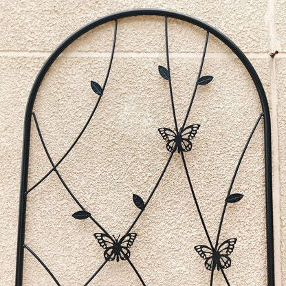2 Pack Metal Garden Trellis 71" x 19.7" Rustproof Trellis for Climbing Plants Outdoor Flower Support Butterfly Deco Black image 3