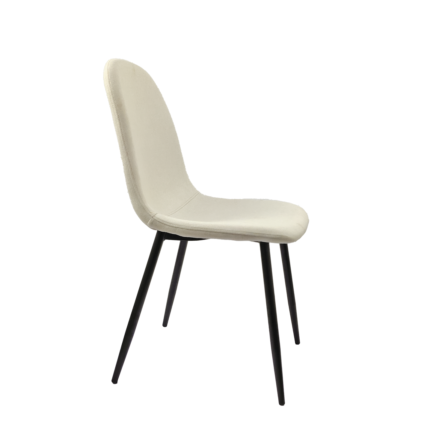 Dining Chairs Set of 4, Modern Accent Chairs with Linen Fabric Upholstered Seat, Spoon Shape Kitchen Chair with Black Metal Legs Dining Side Chairs for Dining Room Kitchen (Beige) image 10