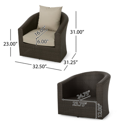 Outdoor Aluminum Frame Wicker Swivel Chair (old sku N757P186009B) image 4