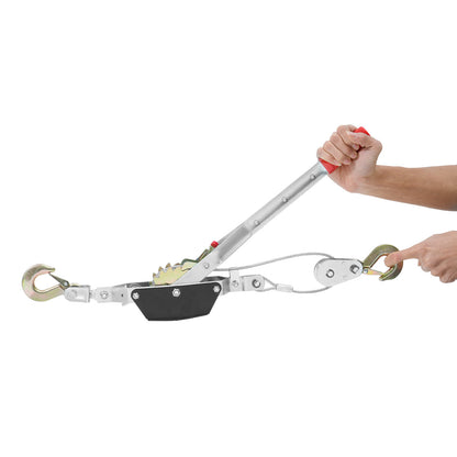 Come Along Winch, 2 Ton (4,409 lbs) Pulling Capacity, 12 ft Steel Cable, 2 Hooks, Heavy Duty Ratchet Power Puller Tool with Dual Gears, Automotive Hoist Cable Puller Ideal for Vehicle Rescue image 1