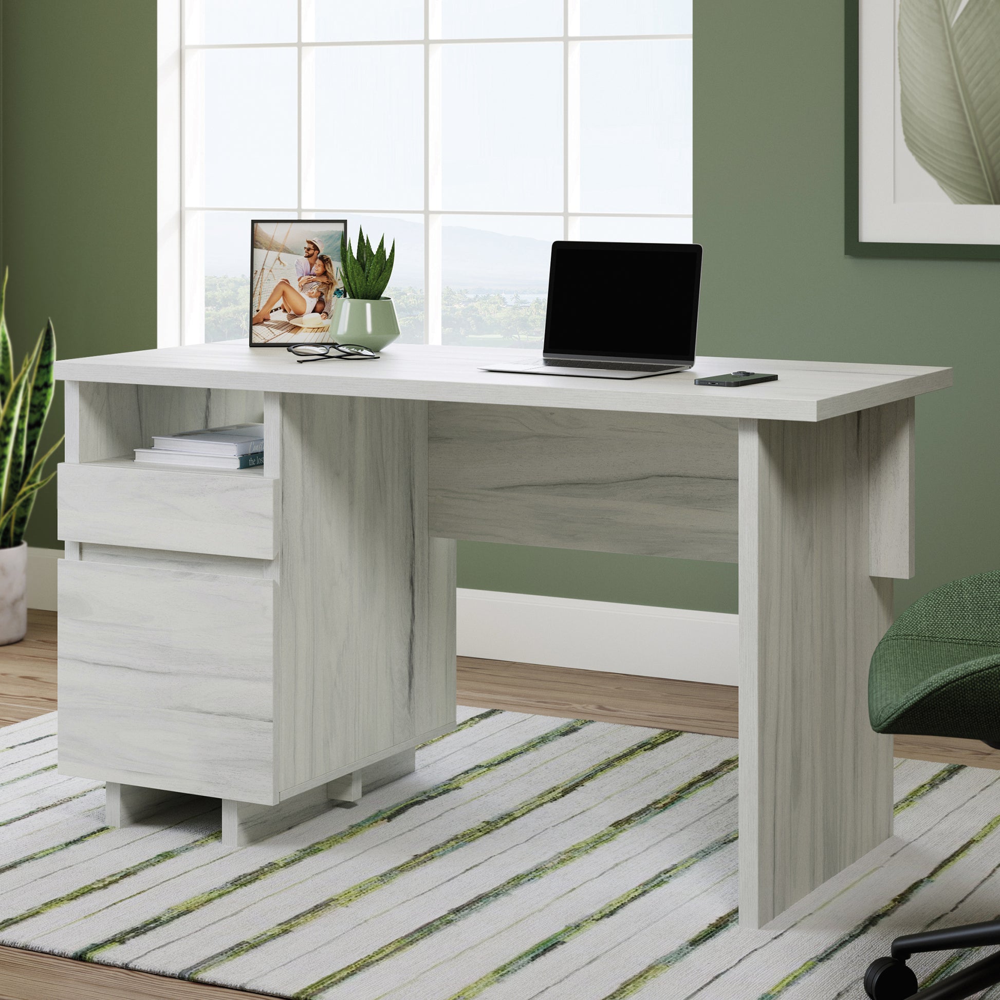 Desk with File Drawer, White finish image 2
