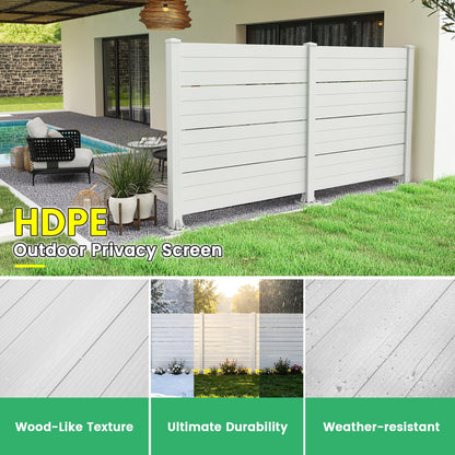 50" W x 49" H Outdoor Privacy Screen, Air Conditioner Fence, All-Weather Vinyl Privacy Fence Screens with Aluminum Posts, 2 Panels, White image 4