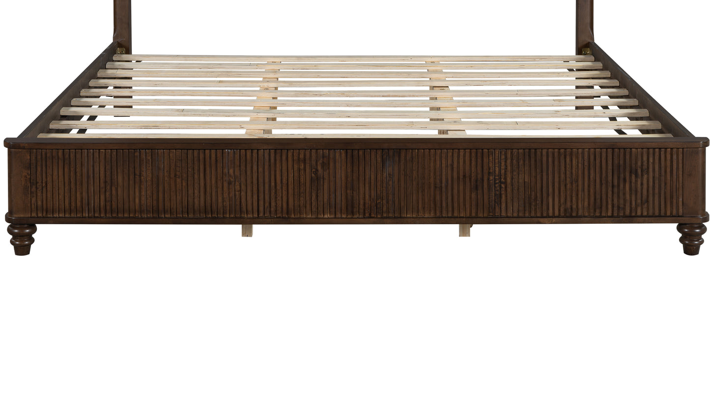 King Size Solid Wood Bed Accessories Package, Including Parts 2, 3, 4, 5, 6, 7, 10, 11, 12, 13, and Hardware, Walnut image 2