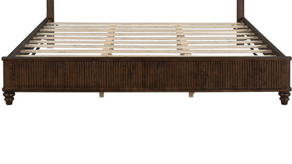 King Size Solid Wood Bed Accessories Package, Including Parts 2, 3, 4, 5, 6, 7, 10, 11, 12, 13, and Hardware, Walnut image 2