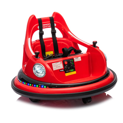 12V ride on bumper car for kids,electric car for kids,1.5-5 Years Old,W/Remote Control, LED Lights, Bluetooth & 360 Degree Spin, Vehicle body with anti-collision padding
Five-point Safety Belt,2wd image 3