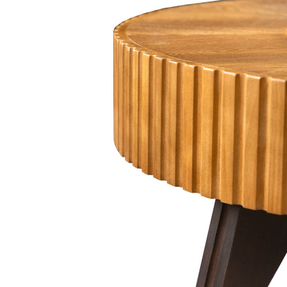 35.4 "Round Retro Coffee Table, Coffee Table Suitable For Coffee and Home Decor, Natural image 12