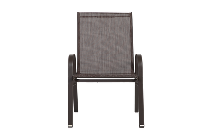 4 Piece Patio Chairs, Outdoor Camping Chairs with Breathable Textilene Fabric, Set of 2 Garden Chairs with Armrest High Backrest for Garden Patio Pool Beach Yard Space Saving (Brown) image 9