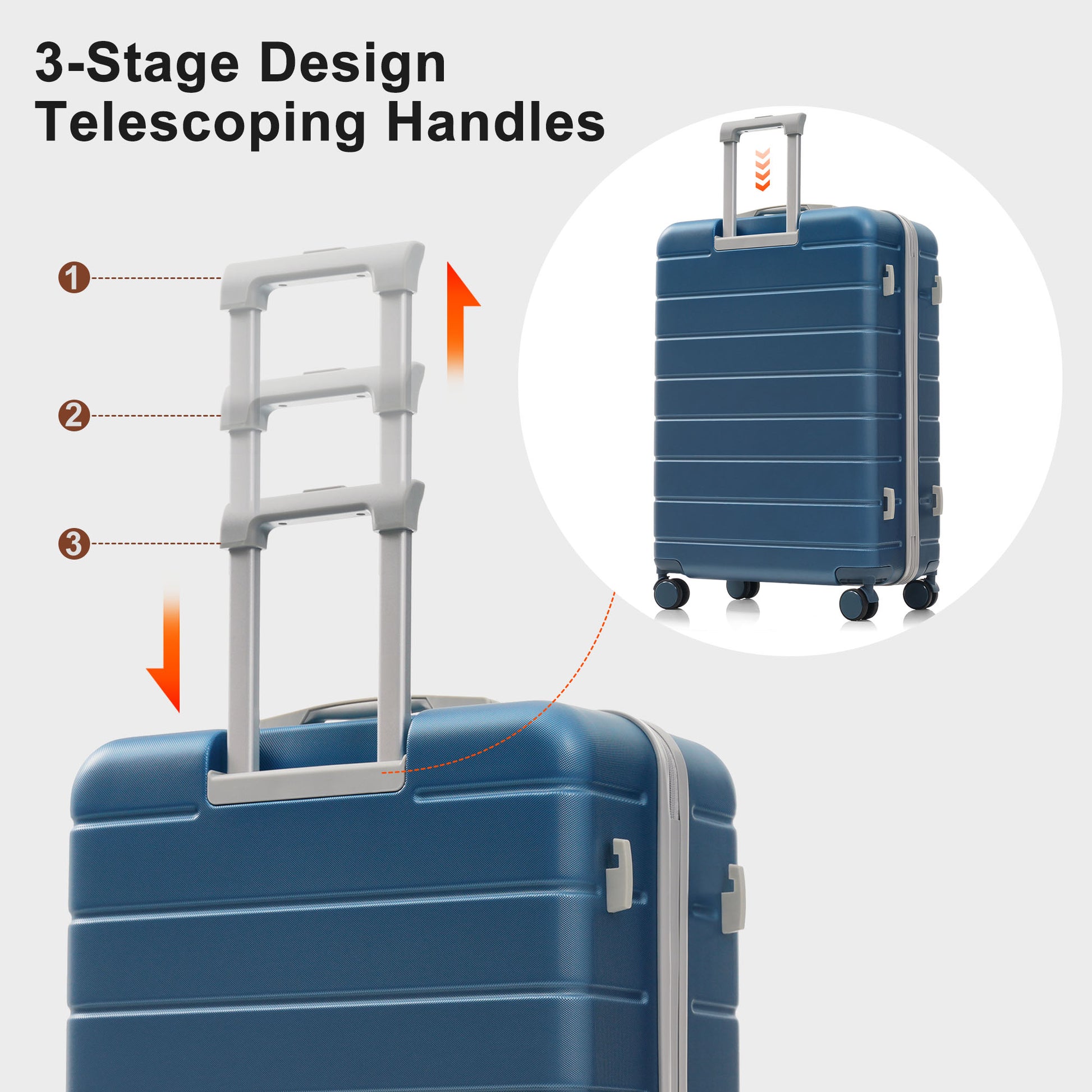 Travelpro Max 6-Piece Hardside Luggage Set with TSA Lock, 14/20/24/28 Inch Spinner Suitcase Set with Expandable Travel Duffel Bag & Waterproof Toiletry Kit, Adjustable Handle (blue) image 4