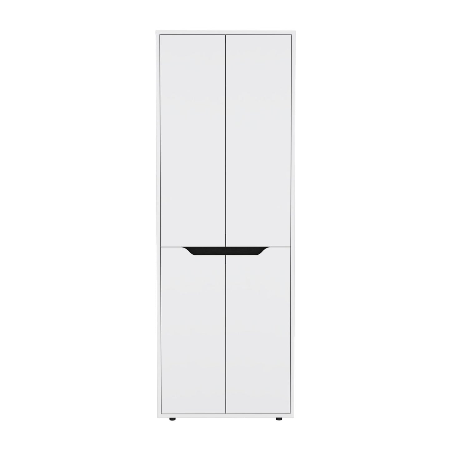 67"H Kitchen Storage Cabinet, with Four Doors and Five Interior Shelves,White/Black image 5