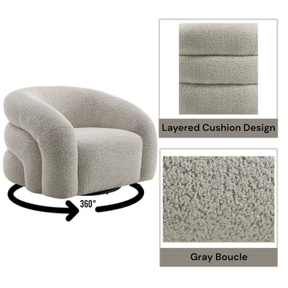 Irma Gray Boucle Chair W/Swivel image 5