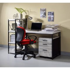 Bob Weathered Oak & Black Finish Writing Desk