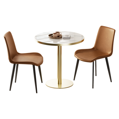 Dining Chairs 2PCS, Modern Kitchen & Dining Room Chairs, Upholstered Faux Leather Cushion Seat and Sturdy Metal Legs image 4