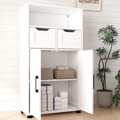 Farmhouse Storage Cabinet ,Versatile Double-Door Storage Cabinet with Adjustable Shelves - Perfect for Living Room & Dining Room