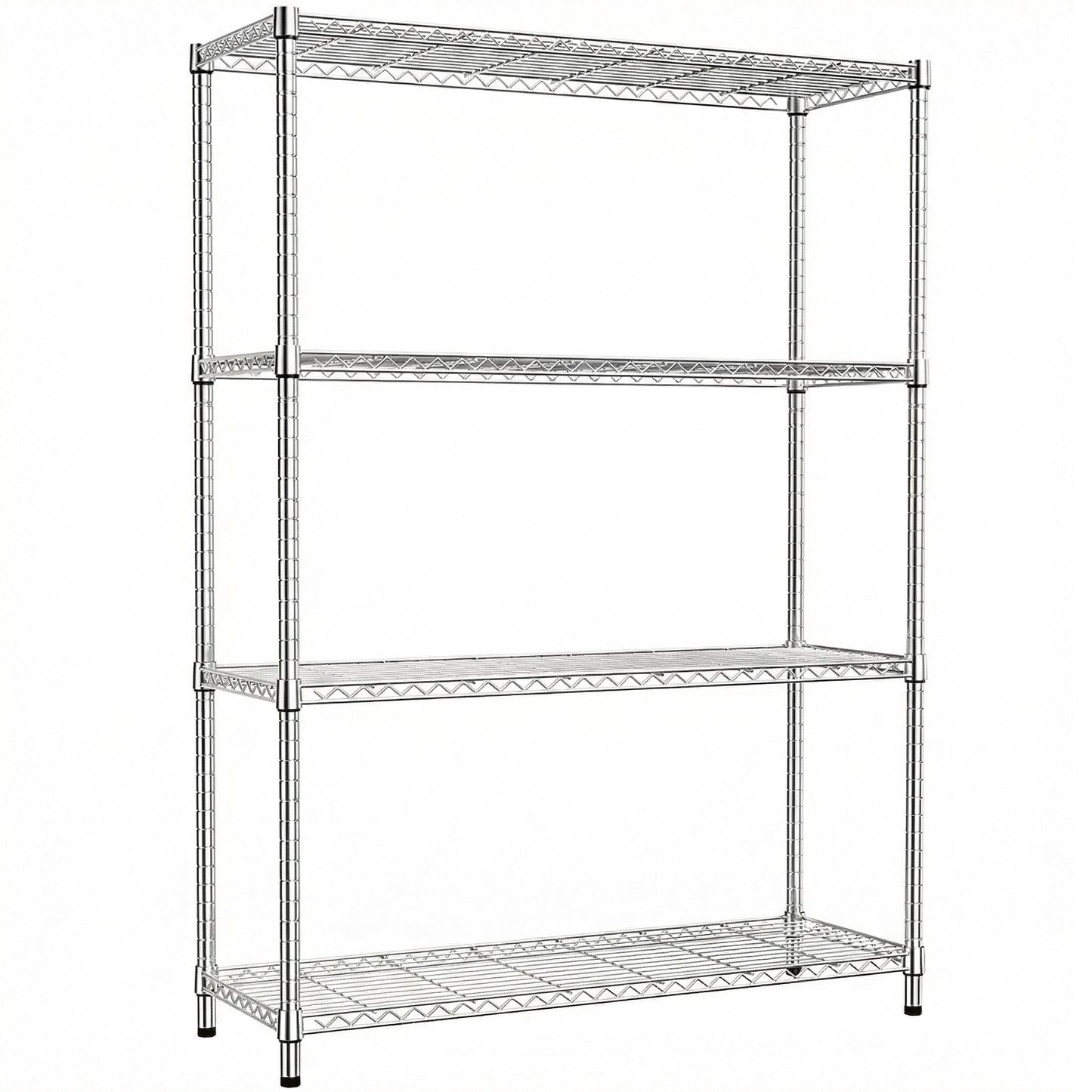 1400 Lbs 4-Shelf Storage Shelves,Wire Shelving Heavy Duty Metal Storage Shelving Unit Adjustable Garage Shelving Rack Pantry Kitchen (Chrome, 4 Tier,15.8" D x 45.3" W x 59.4" H) image 9