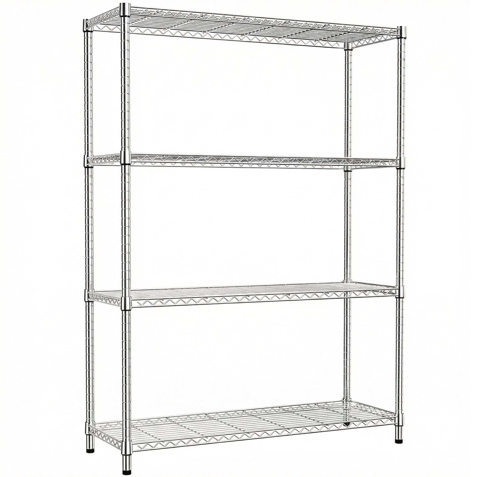 1400 Lbs 4-Shelf Storage Shelves,Wire Shelving Heavy Duty Metal Storage Shelving Unit Adjustable Garage Shelving Rack Pantry Kitchen (Chrome, 4 Tier,15.8" D x 45.3" W x 59.4" H) image 9